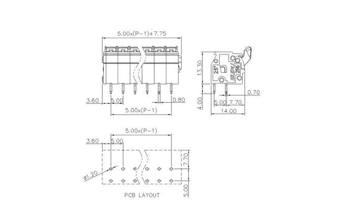 Клеммник на печатную плату 255410 SUPU
