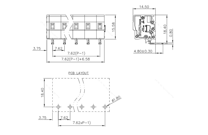 Клеммник на печатную плату 478435 SUPU