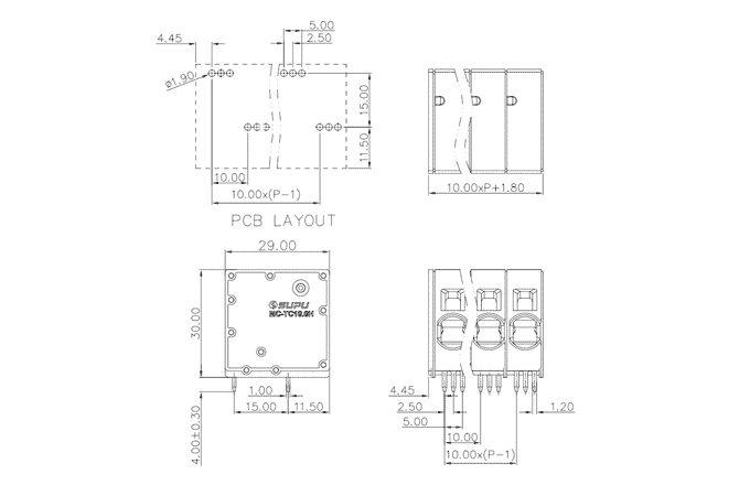 Клеммник на печатную плату MC-TC-B10.0HXXP-0001 SUPU