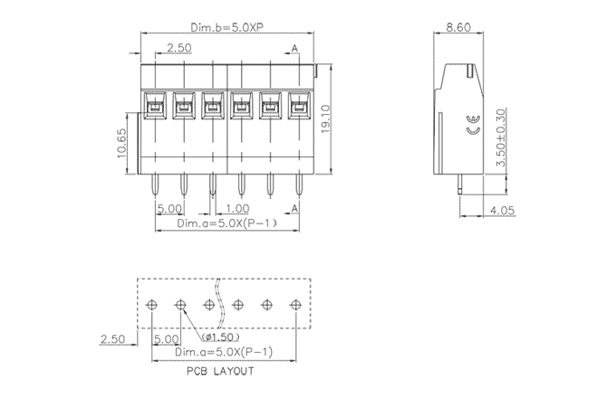 Клеммник на печатную плату MC-TEH5.0H09C-0001 SUPU