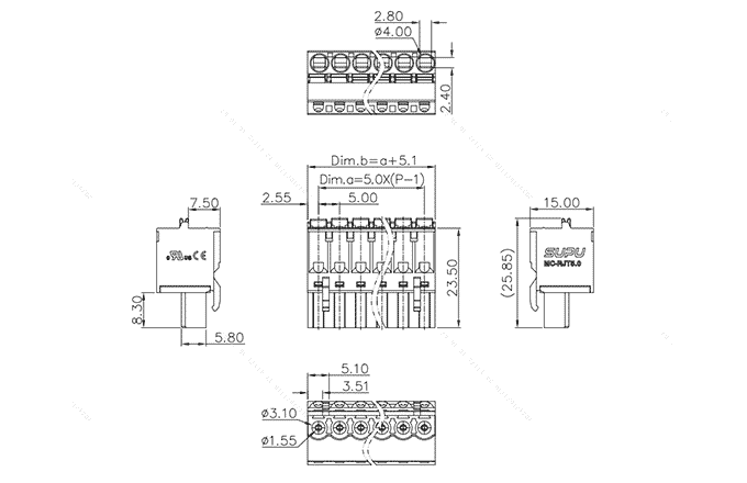 Разъем на печатную плату MC-RJT5.0H12P-0001 SUPU (вилка)