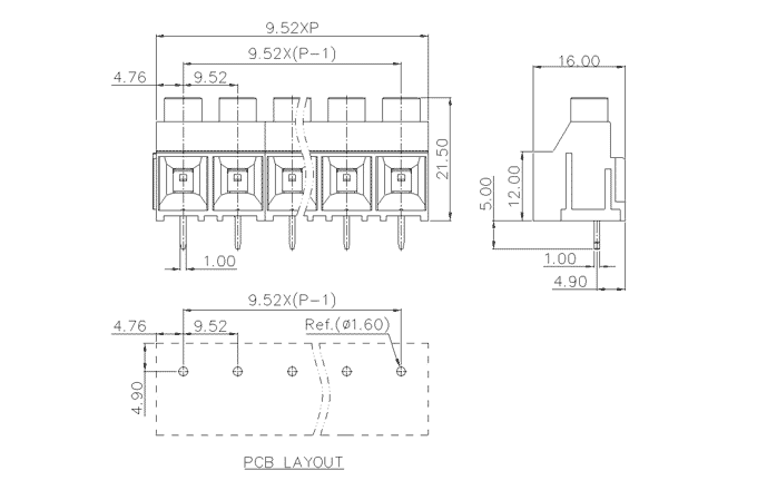 Клеммник на печатную плату MC-TH9.52H12C-0001 SUPU Клеммник на печатную плату MC-TH9.52H12C-0001 SUPU