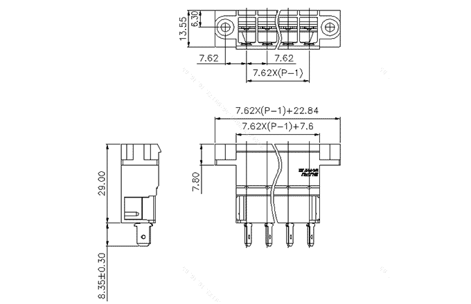 Разъем на печатную плату MC-PH7.62VXX-B-0001 SUPU (розетка)