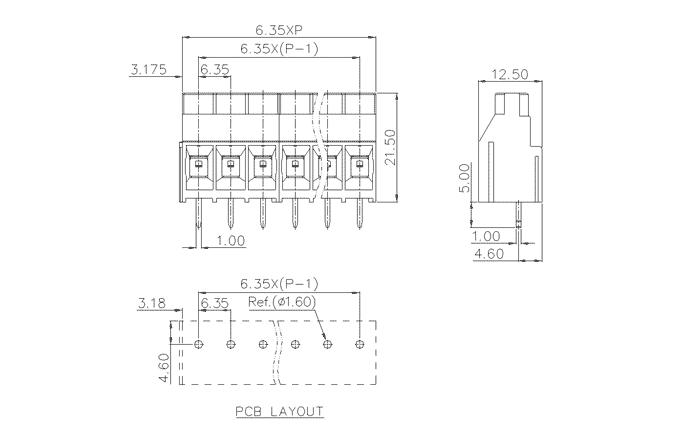 Клеммник на печатную плату MC-TG6.35H10C-0001 SUPU Клеммник на печатную плату MC-TG6.35H10C-0001 SUPU