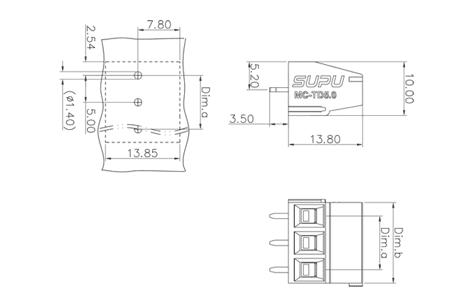 Клеммник на печатную плату MC-TD5.0H12C-0001 SUPU