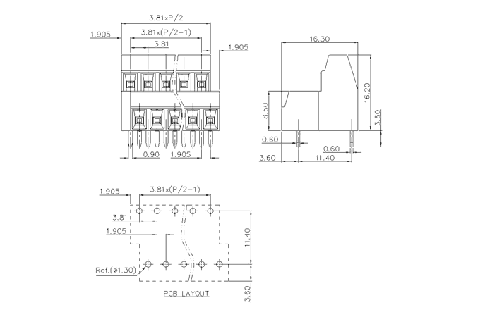 Клеммник на печатную плату MC-DTM3.81HXXC-0001 SUPU