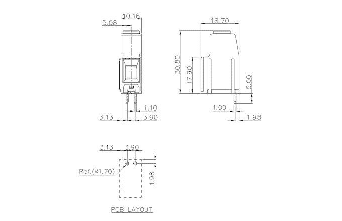 Клеммник на печатную плату MC-TH10.16H01C-0001 SUPU Клеммник на печатную плату MC-TH10.16H01C-0001 SUPU