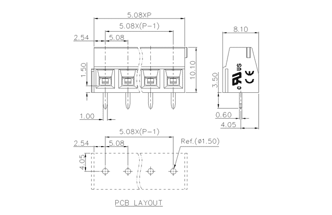 Клеммник на печатную плату MC-TE5.08H22C-0001 SUPU