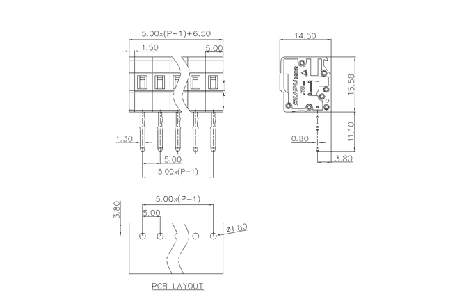 Клеммник на печатную плату 450465 SUPU