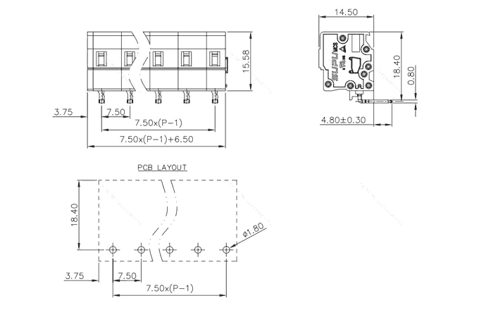 Клеммник на печатную плату 475450 SUPU