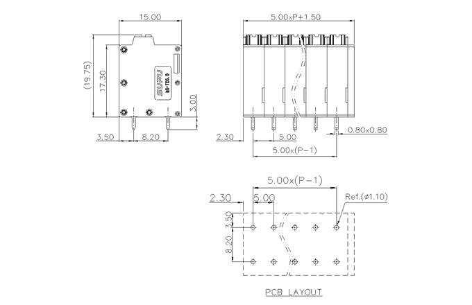 Клеммник на печатную плату MC-TC5.0V05P-N-GY-0001 SUPU