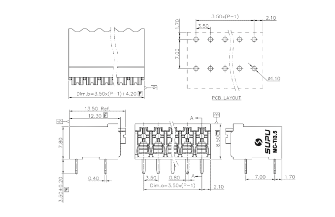 Клеммник на печатную плату MC-TI3.5H07P-BK-0001 SUPU Клеммник на печатную плату MC-TI3.5H07P-BK-0001 SUPU
