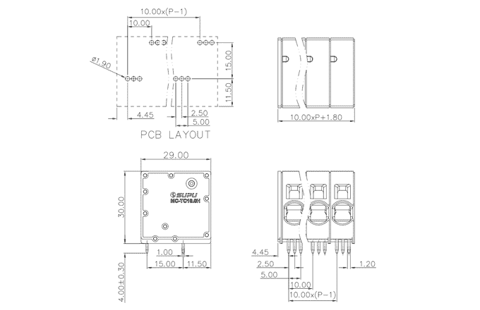 Клеммник на печатную плату MC-TC-F10.0HXXP-0001 SUPU