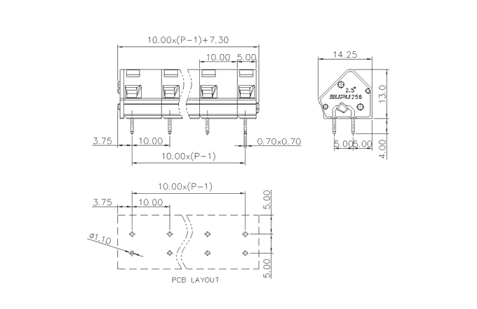 Клеммник на печатную плату 256923 SUPU