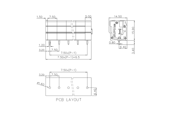 Клеммник на печатную плату 239217 SUPU