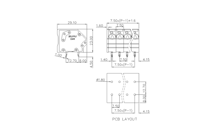 Клеммник на печатную плату 246312 SUPU
