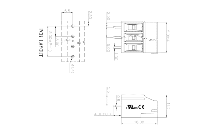 Клеммник на печатную плату MC-TF5.0H20C-0001 SUPU