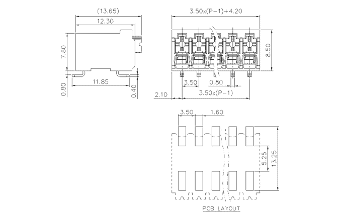 Клеммник на печатную плату MC-TI3.5H10P-BK-0001-SMT SUPU