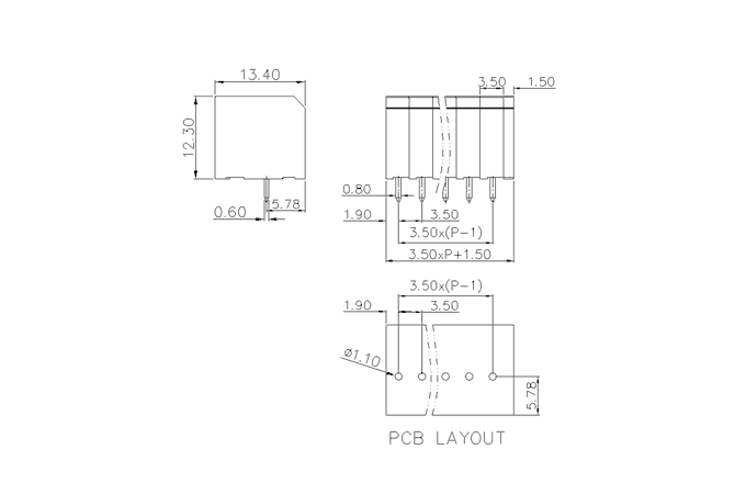 Клеммник на печатную плату 239303 SUPU Клеммник на печатную плату 239303 SUPU