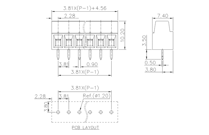 Клеммник на печатную плату MC-TE3.81H15C-0001 SUPU