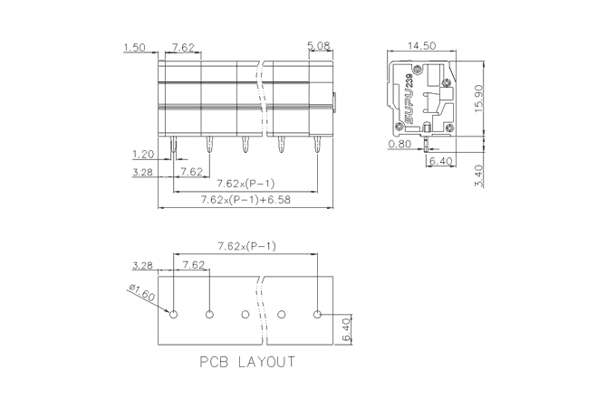 Клеммник на печатную плату 239269 SUPU