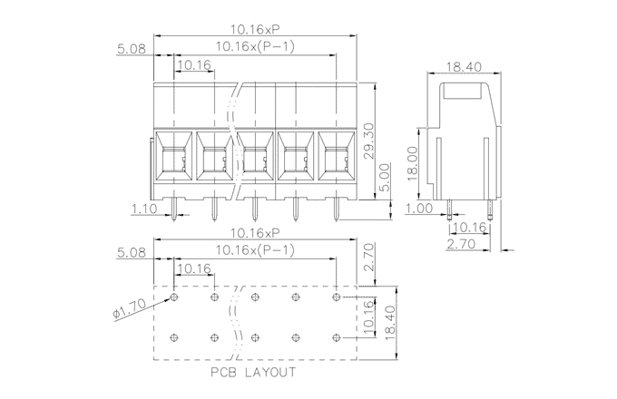 Клеммник на печатную плату MC-TJ10.16H11C-0001 SUPU