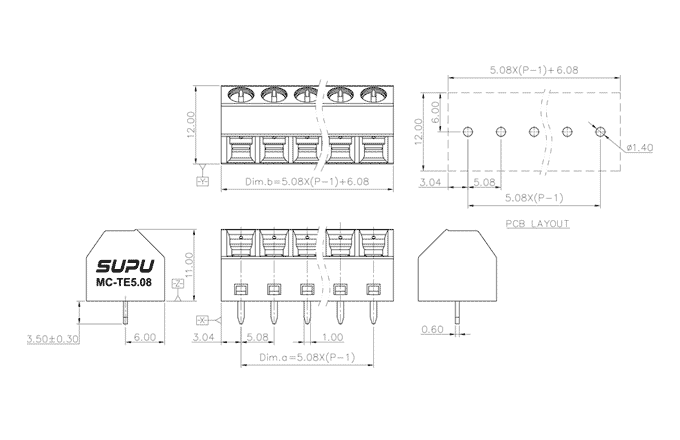 Клеммник на печатную плату MC-TE5.08B19C-0001 SUPU