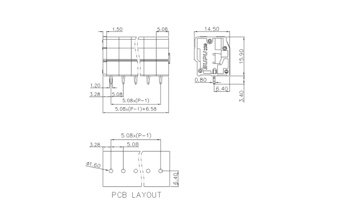 Клеммник на печатную плату 239155 SUPU Клеммник на печатную плату 239155 SUPU