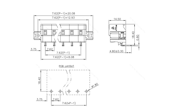 Клеммник на печатную плату 47843X-010 SUPU