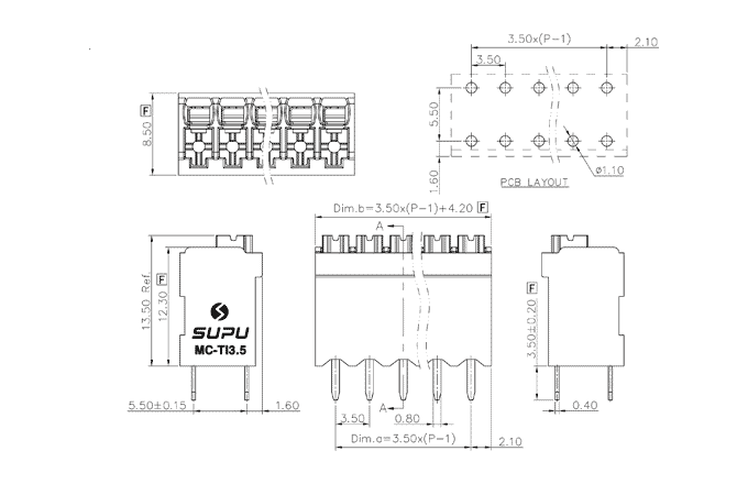 Клеммник на печатную плату MC-TI3.5V07P-BK-0001 SUPU