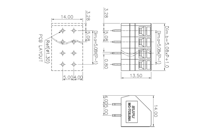 Клеммник на печатную плату MC-TC5.08A07P-0001 SUPU