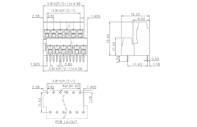 Клеммник на печатную плату MC-DTEH3.81H48C-0001 SUPU