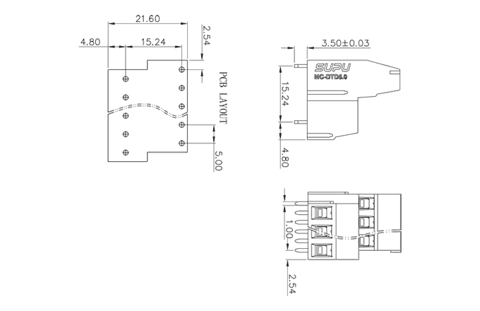 Клеммник на печатную плату MC-DTD5.0HXXC-0001 SUPU