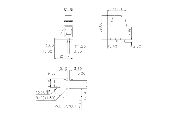 Клеммник на печатную плату MC-TK15H01C-BL-0001 SUPU
