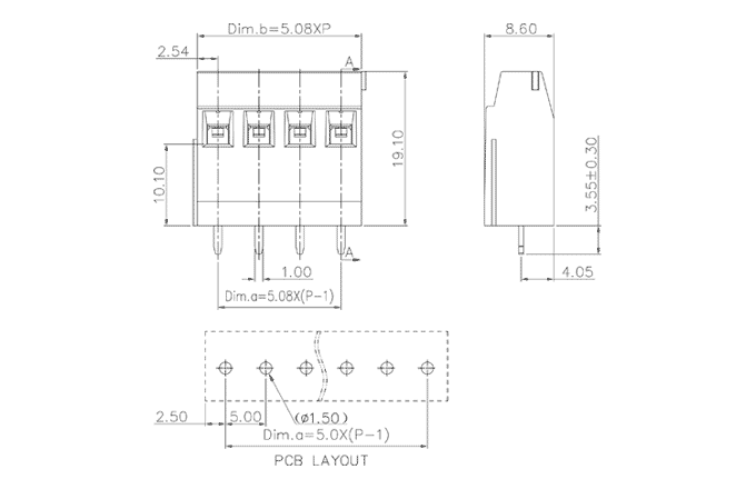 Клеммник на печатную плату MC-TEH5.08HXXC-0001 SUPU
