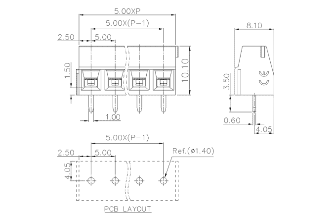 Клеммник на печатную плату MC-TE5.0HXXC-0001 SUPU