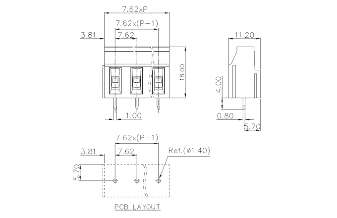 Клеммник на печатную плату MC-TF7.62H06C-0001 SUPU