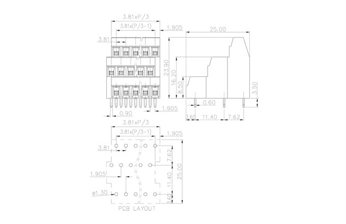 Клеммник на печатную плату MC-TTM3.81H72C-0001 SUPU