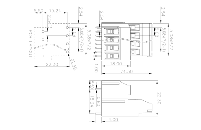 Клеммник на печатную плату MC-DTF5.08H20C-0001 SUPU