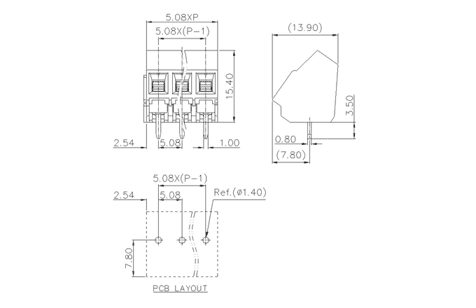 Клеммник на печатную плату MC-TD5.08A21C-0001 SUPU