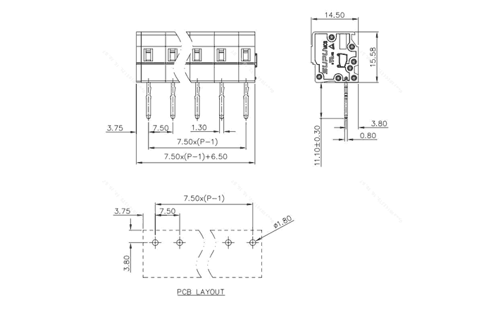 Клеммник на печатную плату 475471 SUPU