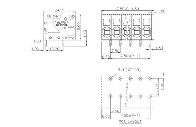 Клеммник на печатную плату MC-TC7.5H16P-0001 SUPU