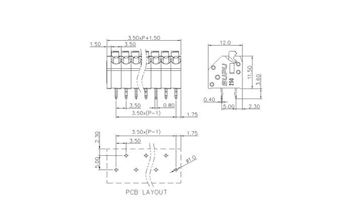 Клеммник на печатную плату 250215 SUPU