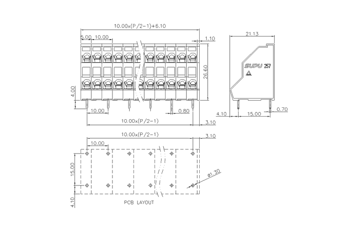 Клеммник на печатную плату 257420 SUPU