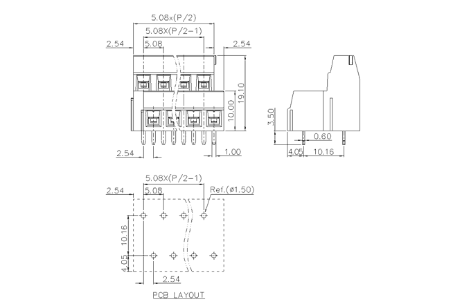 Клеммник на печатную плату MC-DTE5.08H22C-0001 SUPU